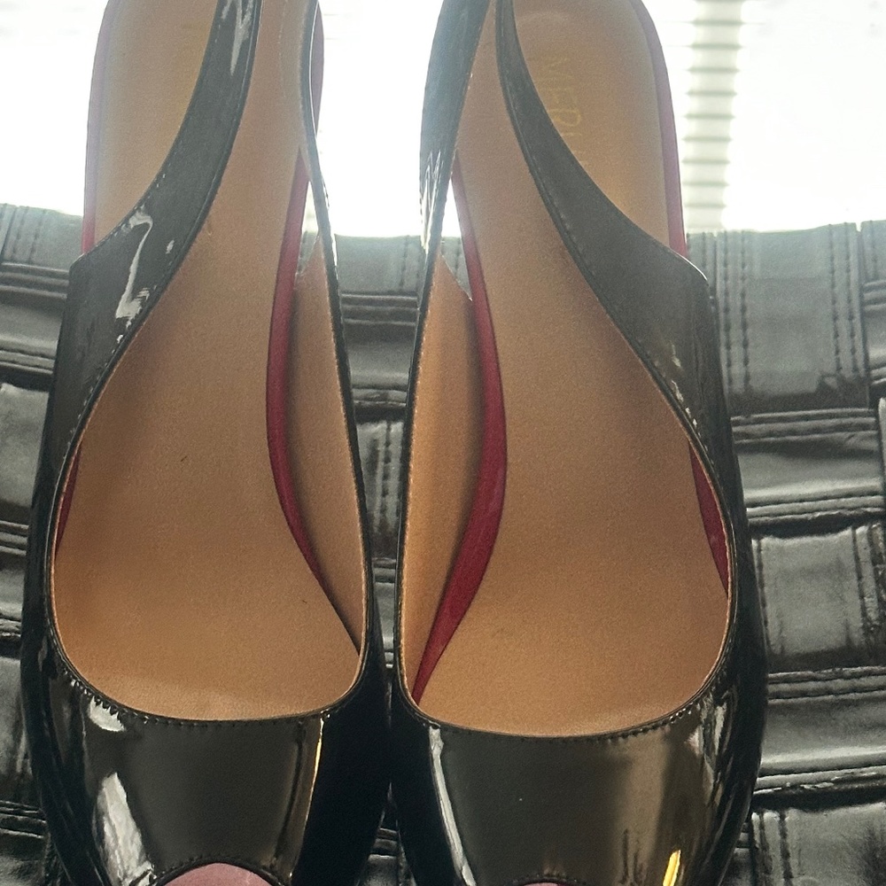 Ladies Black and Red Slingback Pumps NEVER WORN